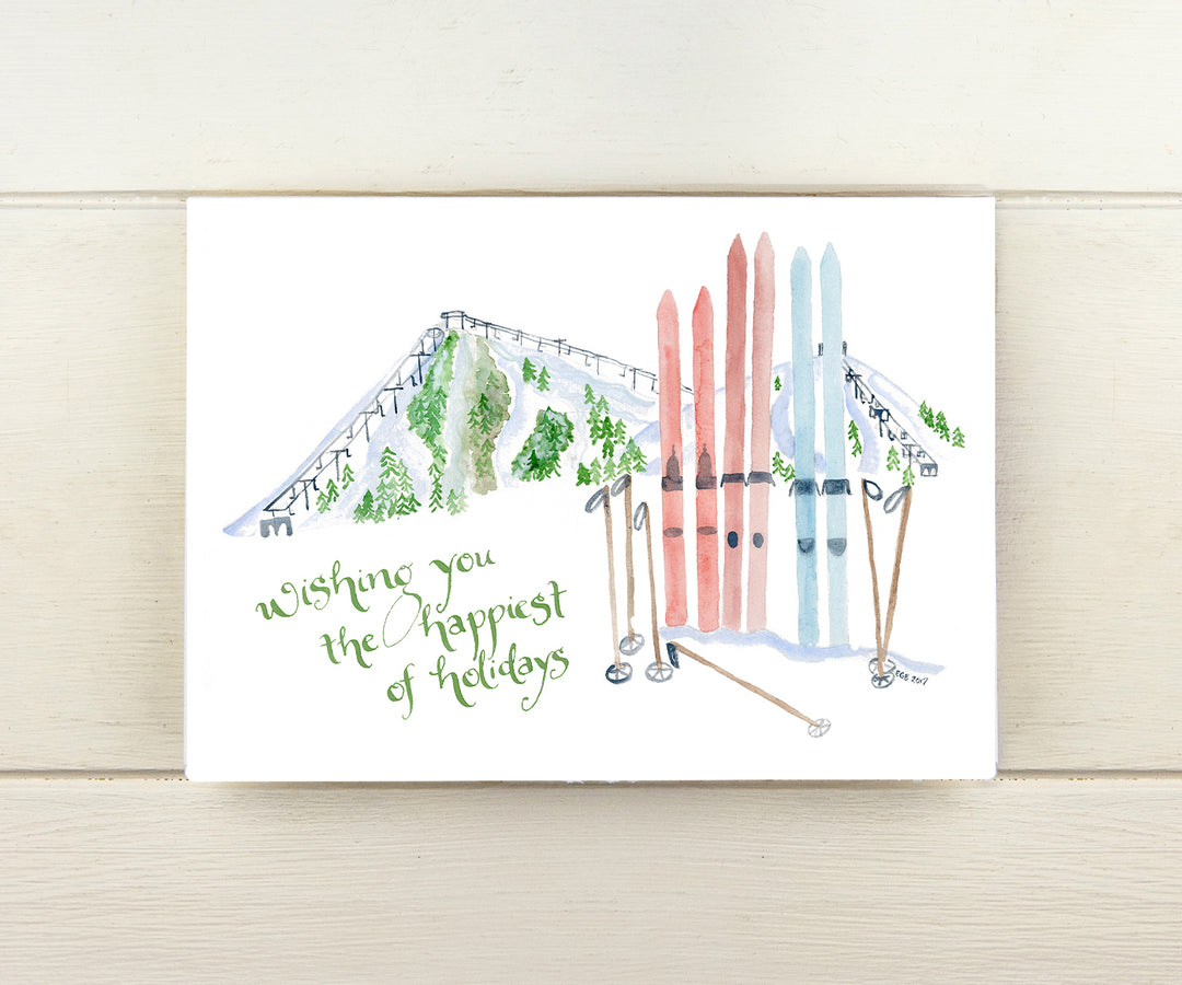 Ski Mountain Holiday Card