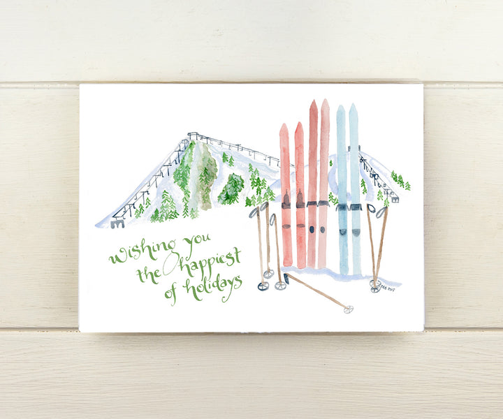 Ski Mountain Holiday Card