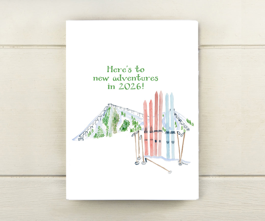Ski Adventure New Year's Card