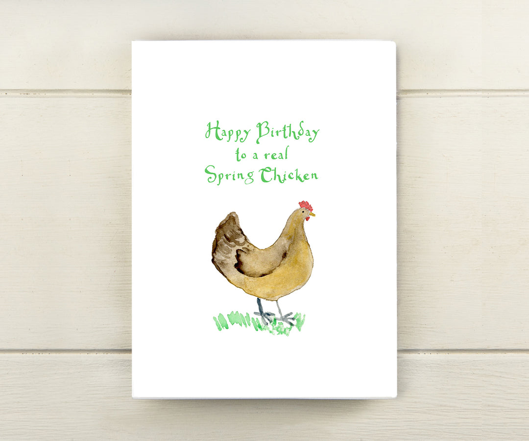 Spring Chicken Birthday Card