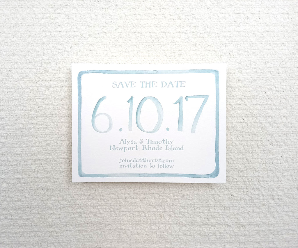 Watercolor border save the date