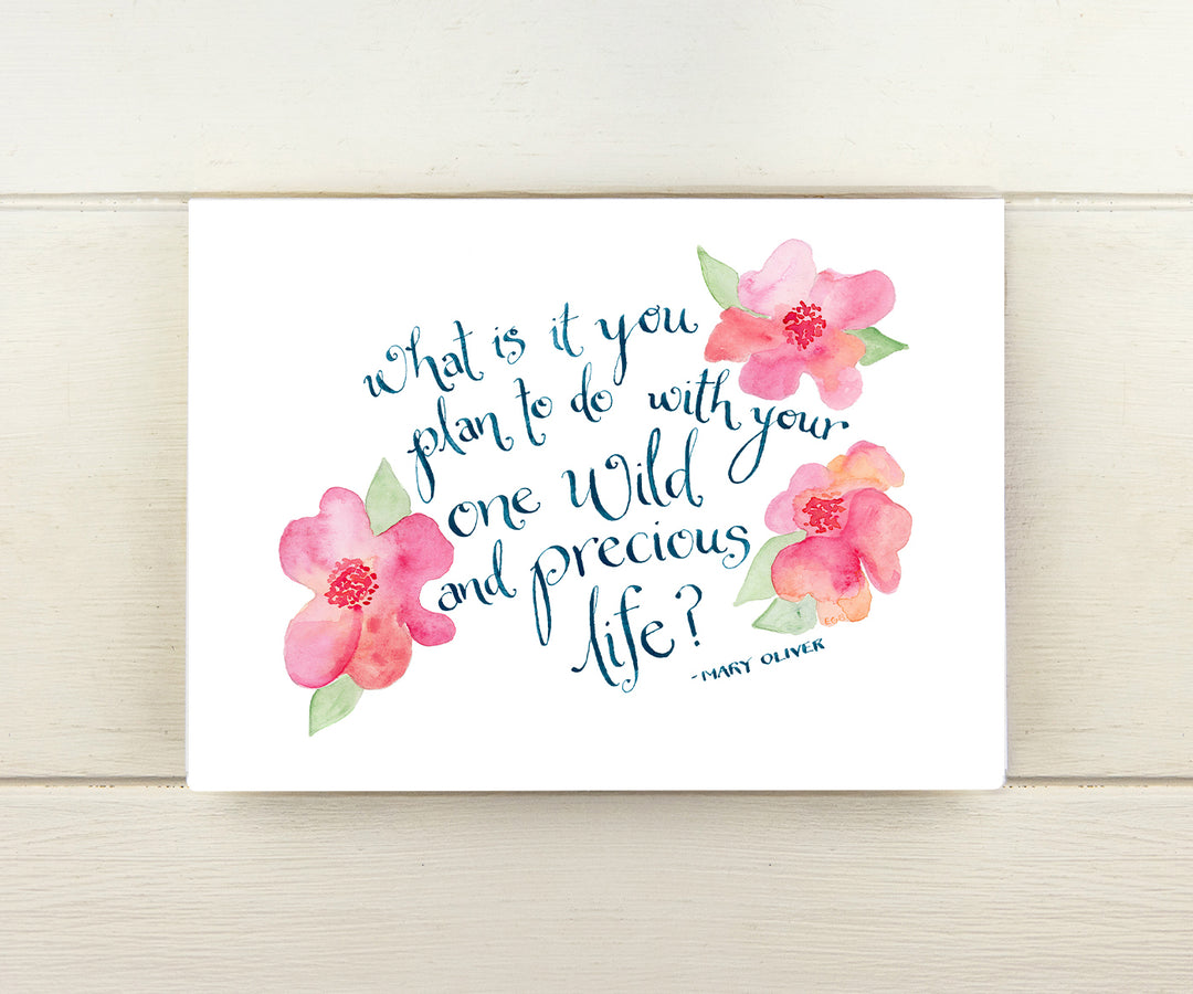Mary Oliver Wild Life card