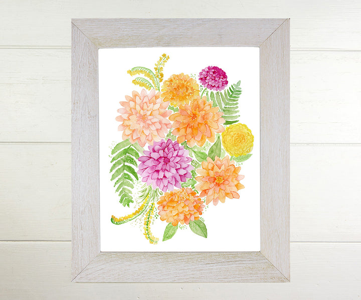 Abundant Dahlia Bouquet Print