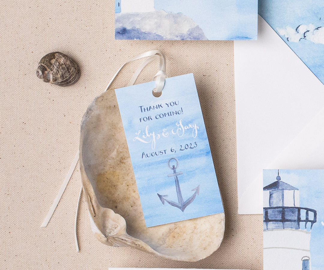 Anchor wedding favor tags