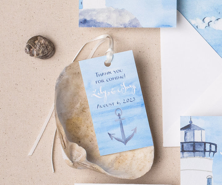 Anchor wedding favor tags