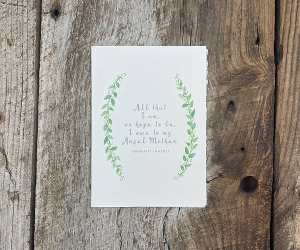 Angel Mother quote card Abe Lincoln