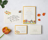 autumnal barn wedding invitation