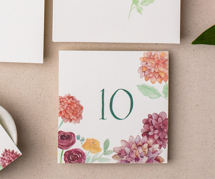 Autumn Bouquet Table Number