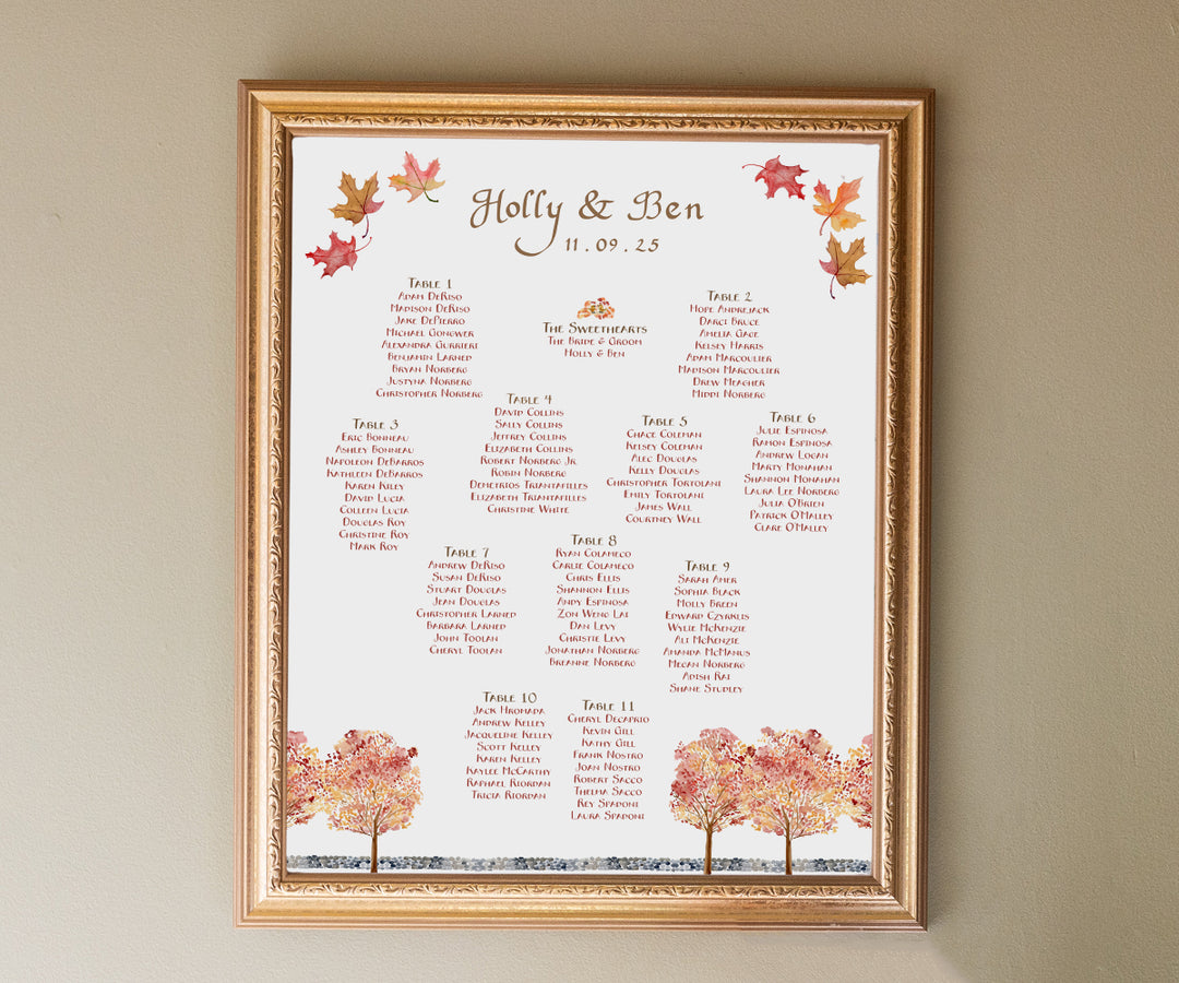 Autumn Trees Seating Chart