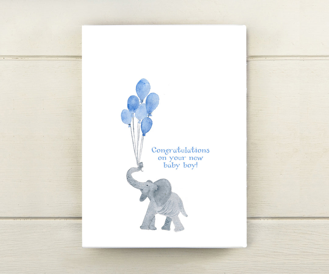 Boy Elephant New Baby Card