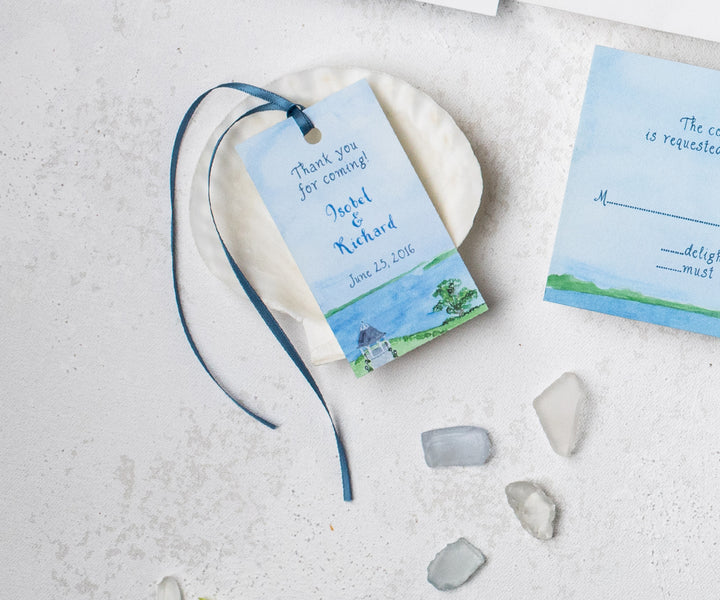 Bay View wedding favor tag