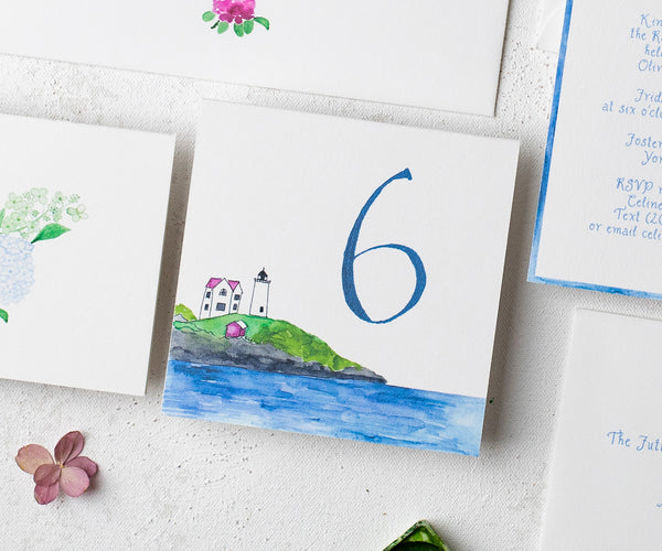 lighthouse wedding table number