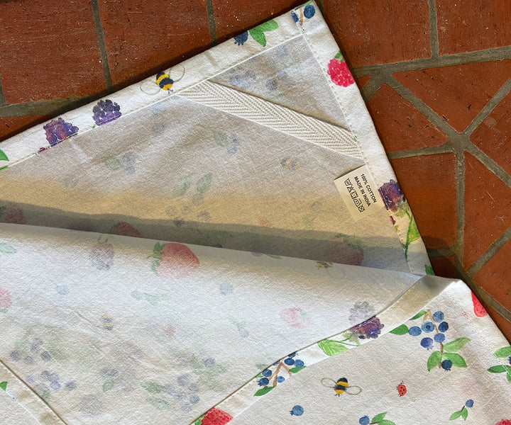 mixed berries tea towel