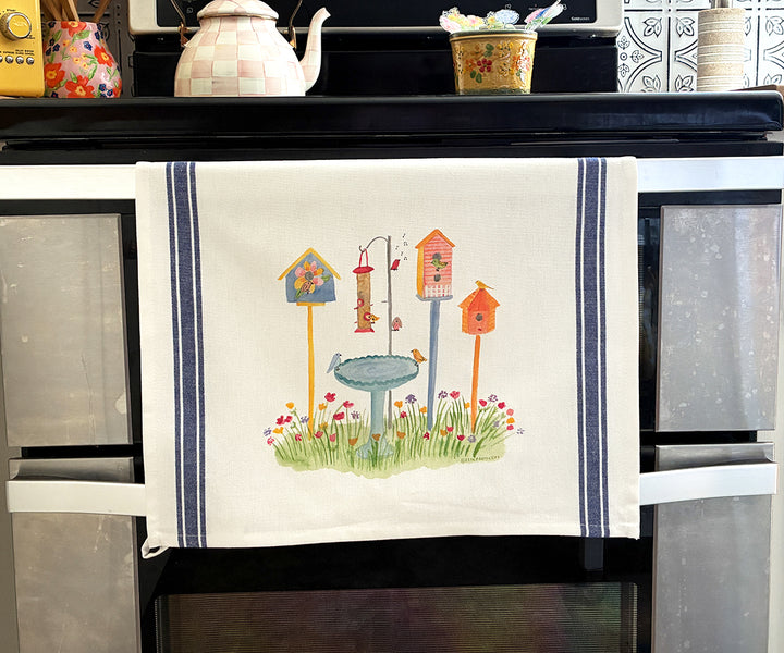 Spring Birds Tea Towel