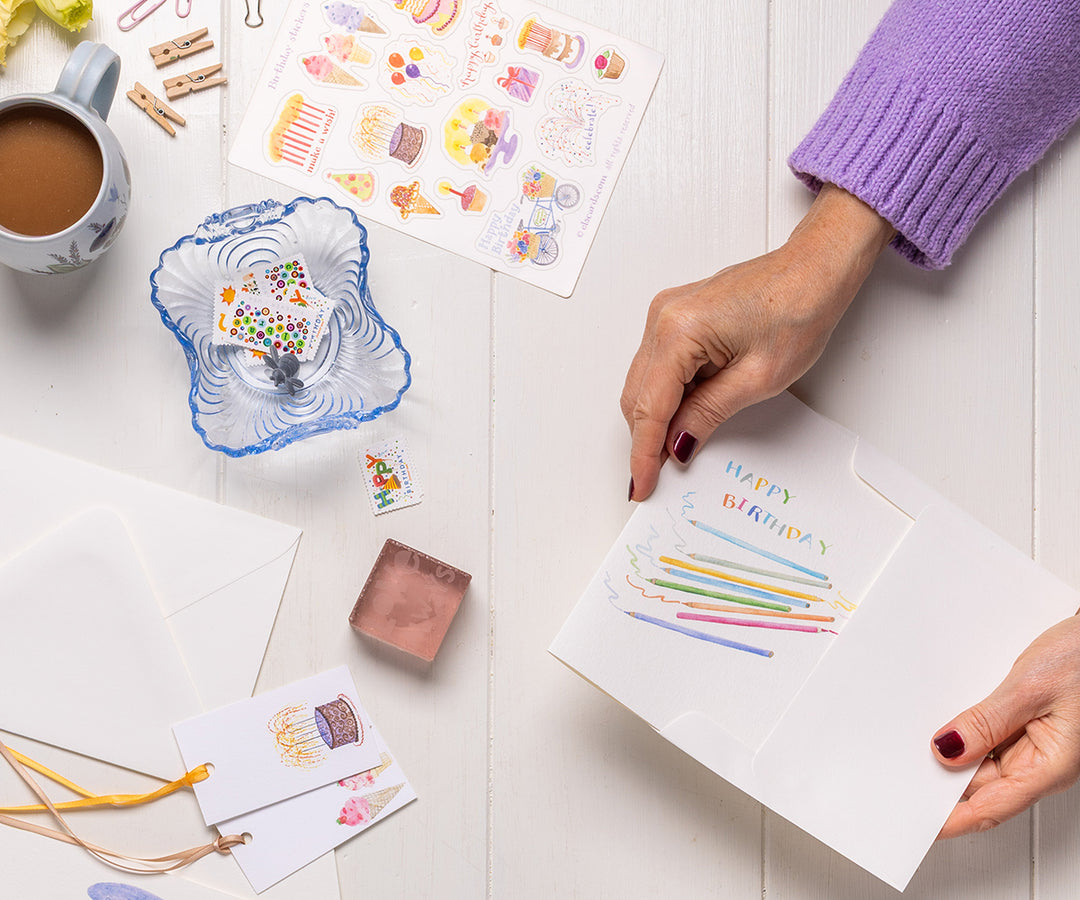 Colored Pencils Birthday Card