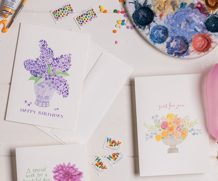 Lilac Bouquet Birthday Card