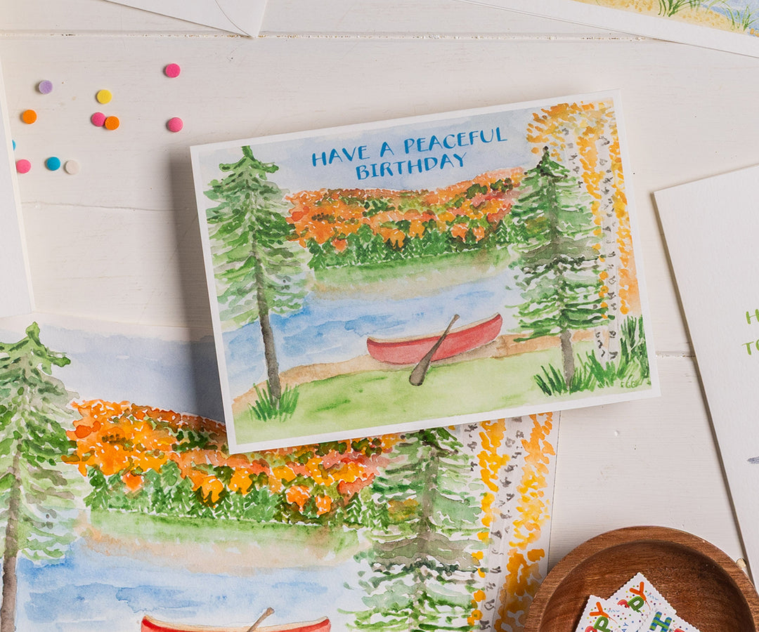 Peaceful Lake Birthday Card