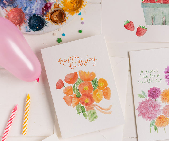 Poppies Birthday Card
