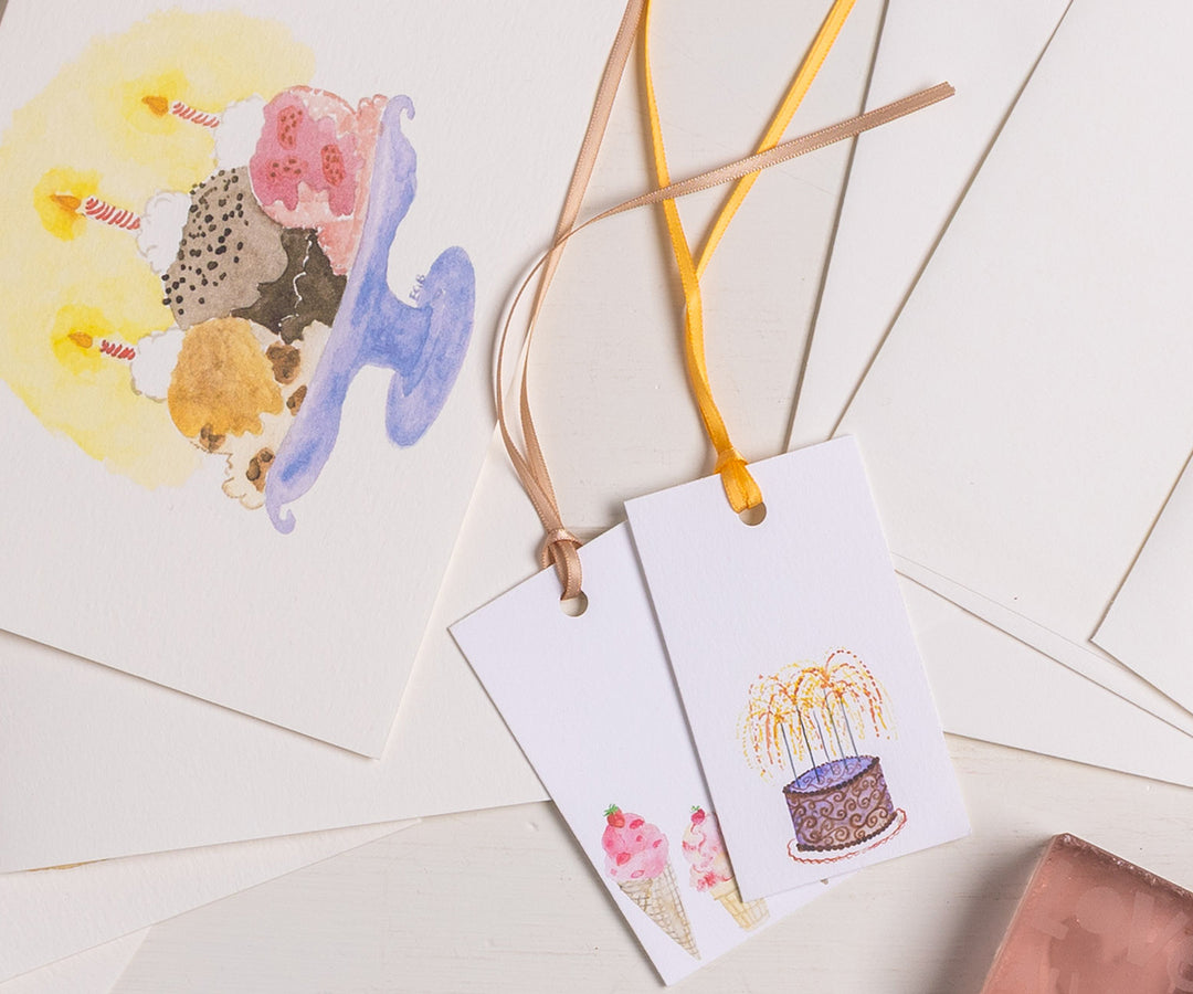 Birthday Cake Sparkler Gift Tags