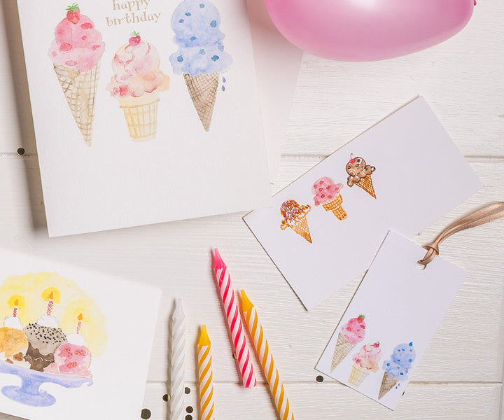 Triple Scoop Birthday Gift Tags