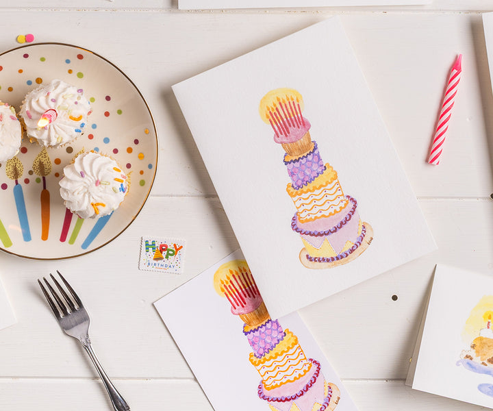 Tall Cake Birthday Card