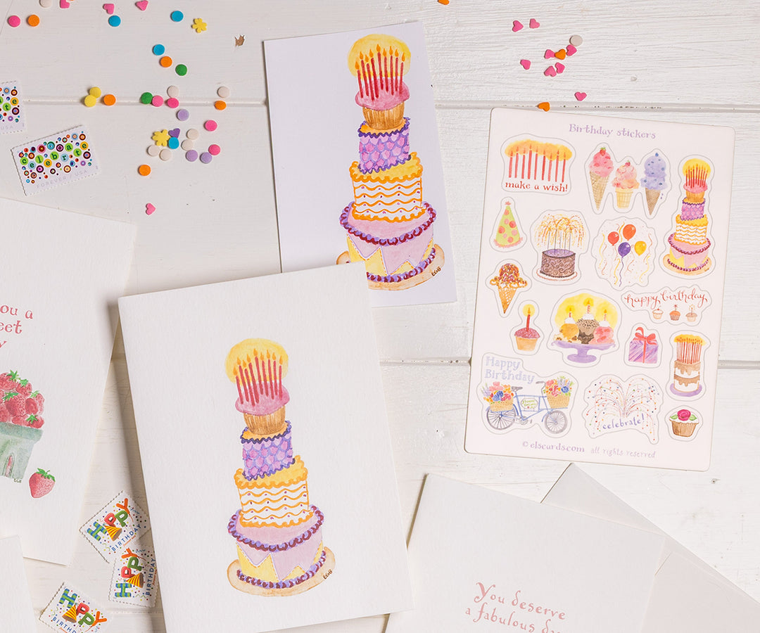 Tall Cake Birthday Card
