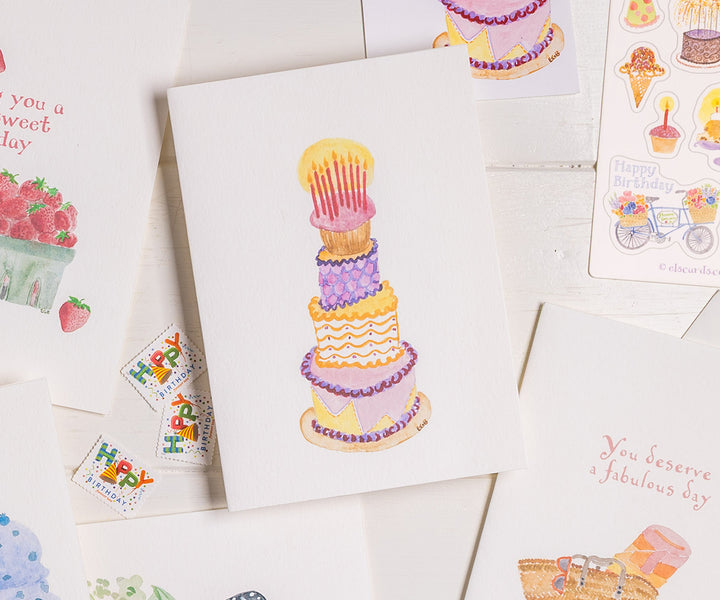 Tall Cake Birthday Card
