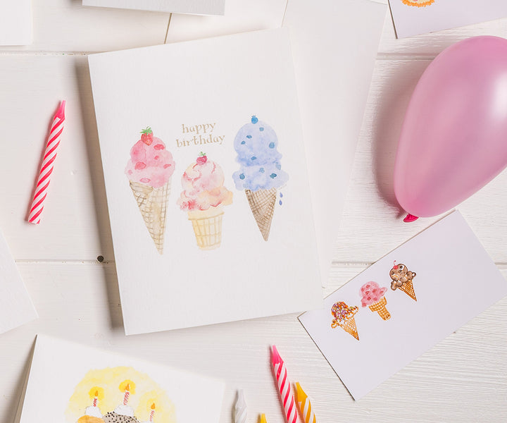 Triple Scoop Birthday Card