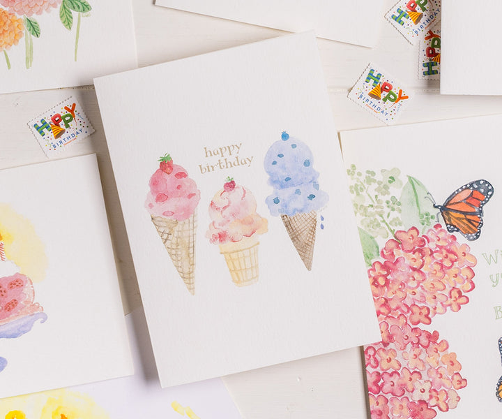 Triple Scoop Birthday Card