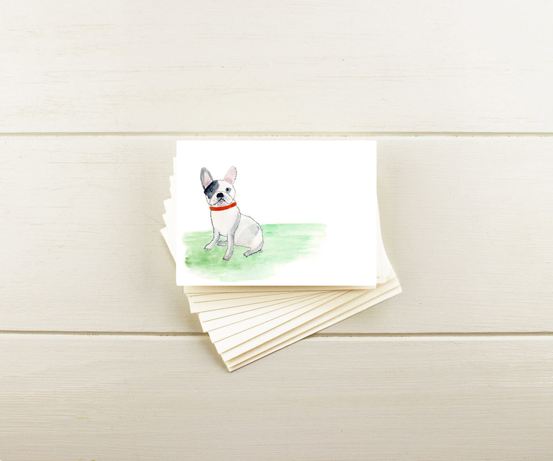 Black & White French Bulldog Note Cards