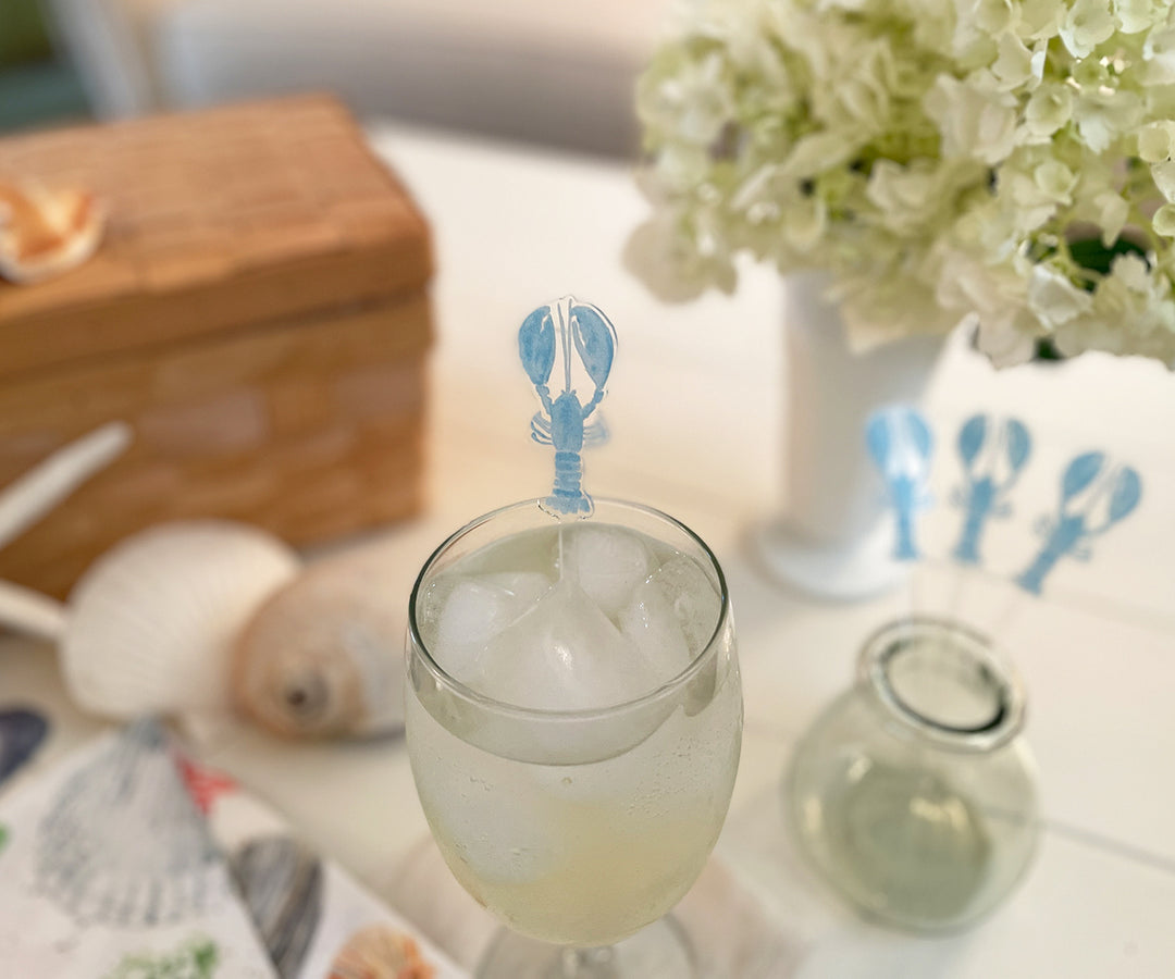 Light Blue Lobster Acrylic Stir Sticks