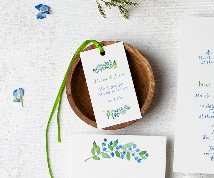 Blueberries Favor Tags