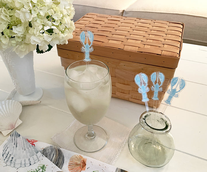 Light Blue Lobster Acrylic Stir Sticks