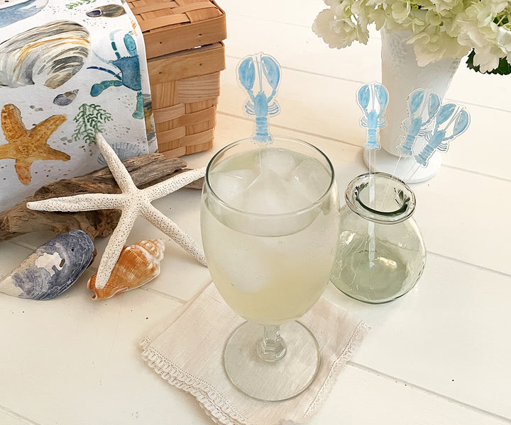 Light Blue Lobster Acrylic Stir Sticks