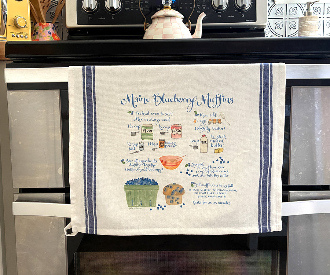 Maine Blueberry Muffin Tea Towel