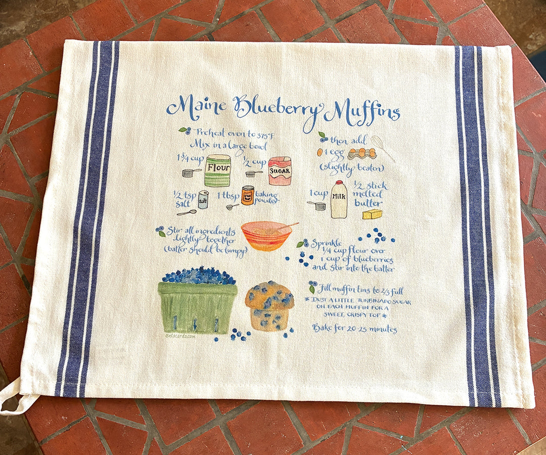 Maine Blueberry Muffin Tea Towel