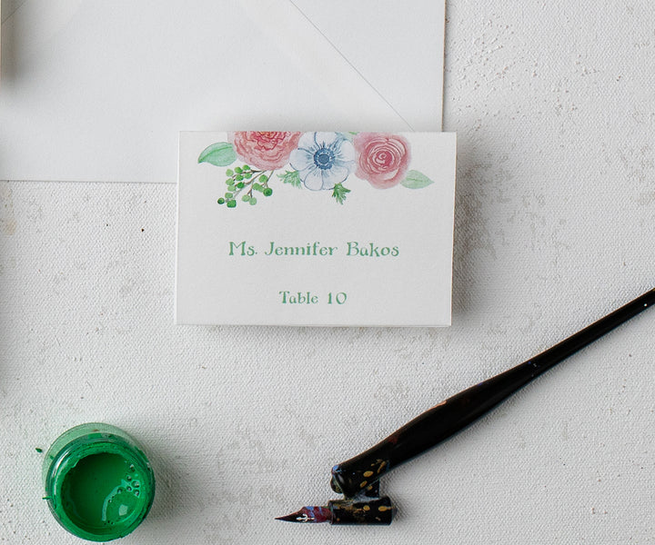 Blushing Anemone Place Card
