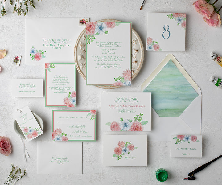 Blushing Anemone Table Number