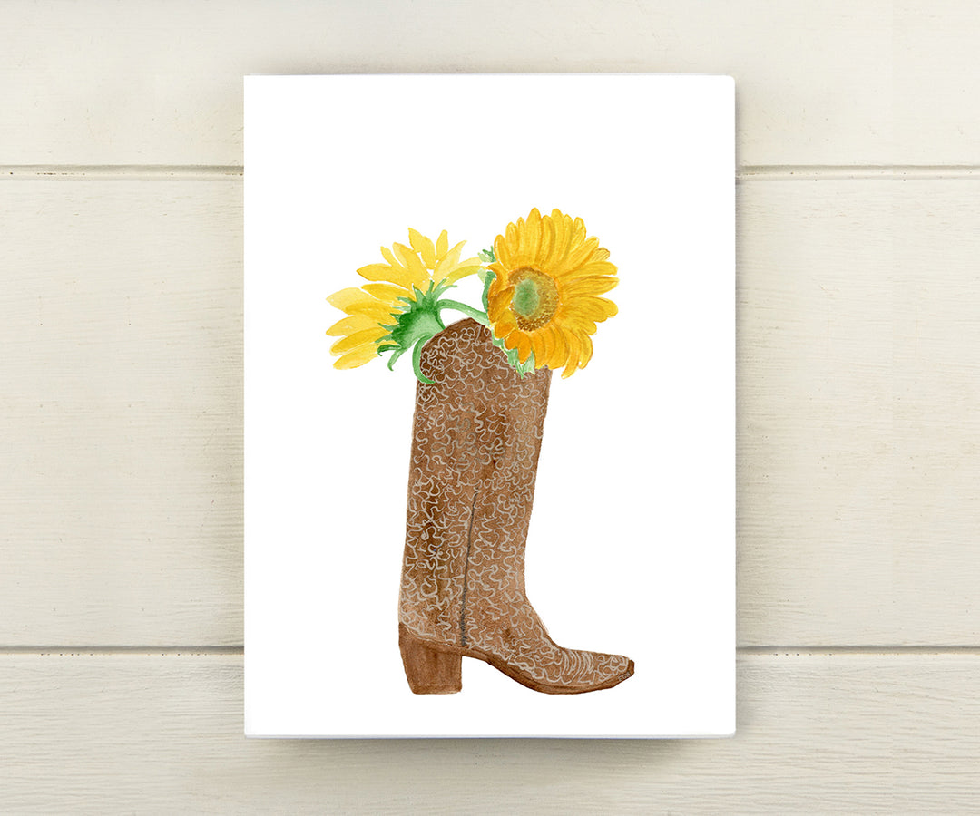 Boot with Sunflowers Card