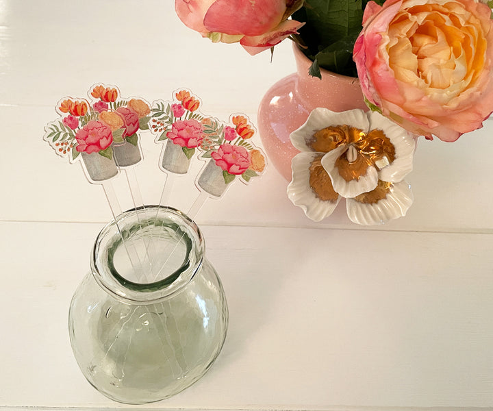 Bright Bouquet Acrylic Stir Sticks