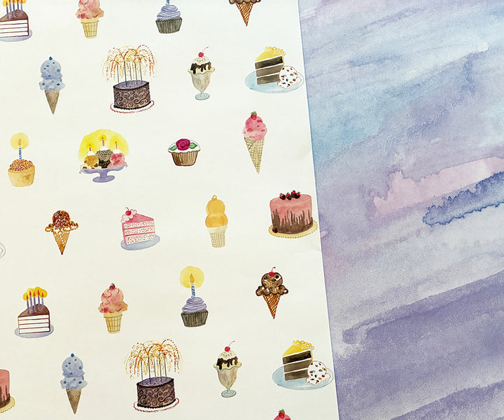 Cake & Ice Cream 2-sided Gift Wrap