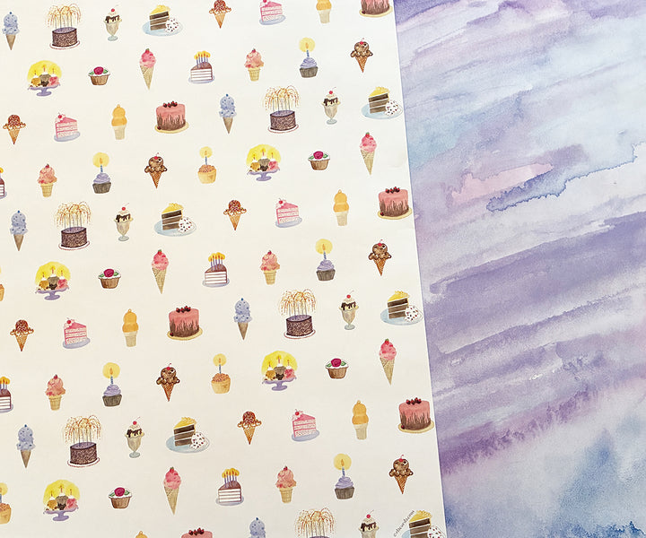 Cake & Ice Cream 2-sided Gift Wrap