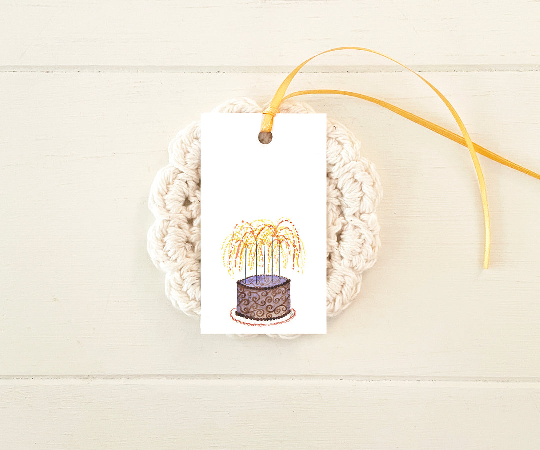 Birthday Cake Sparkler Gift Tags