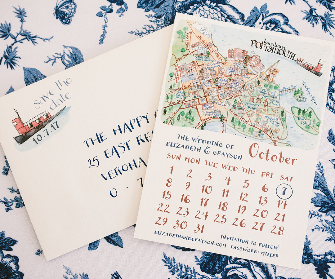 Calendar Map Save the Date – El's Cards