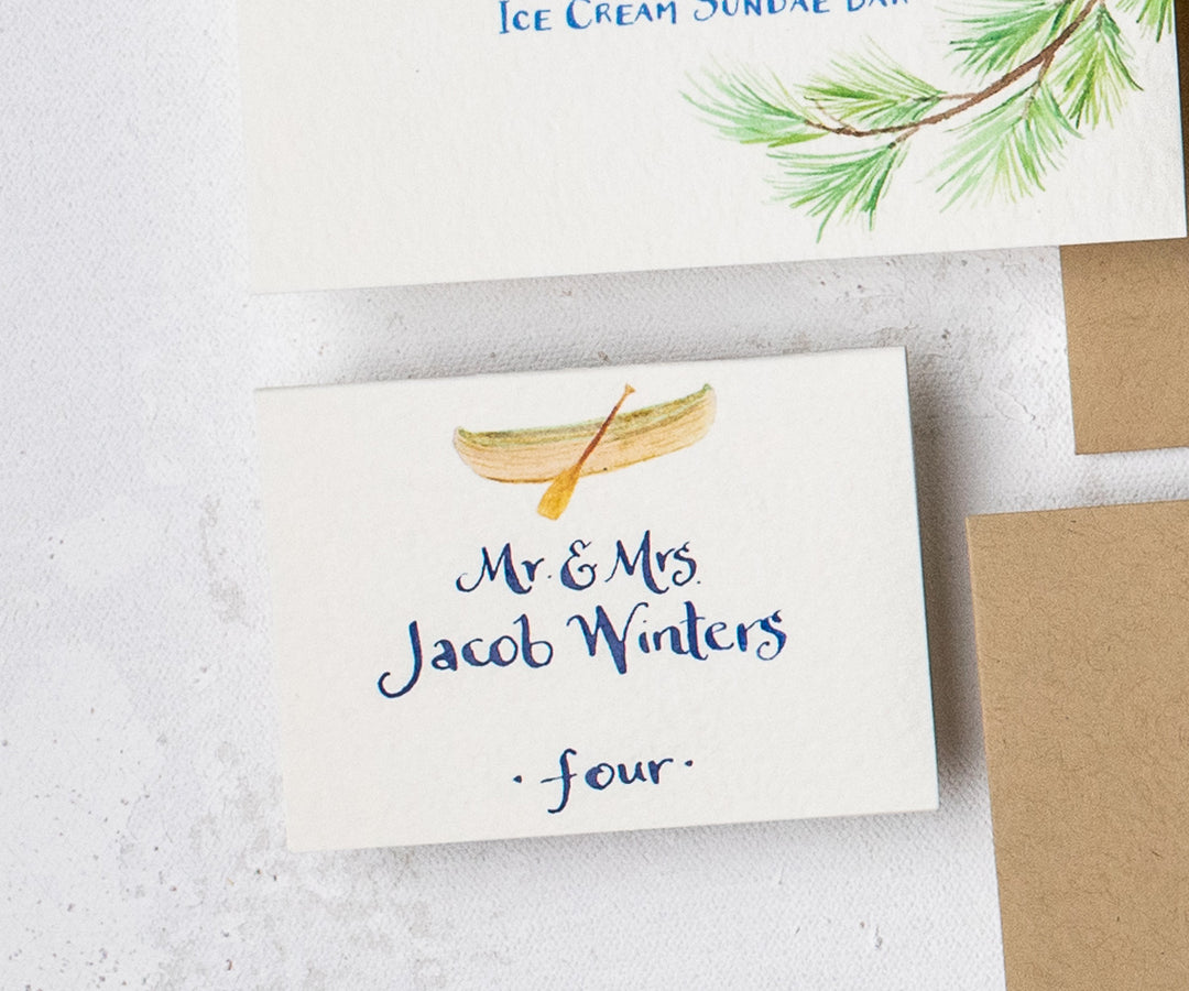 camp canoe place card