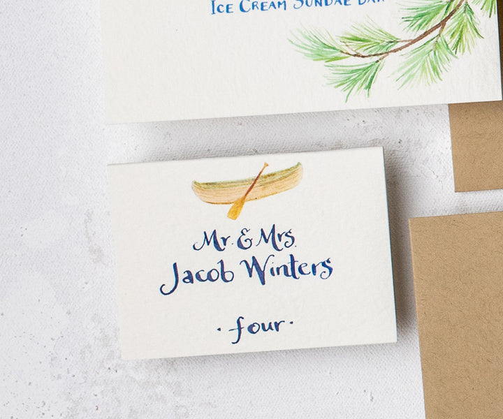 camp canoe place card