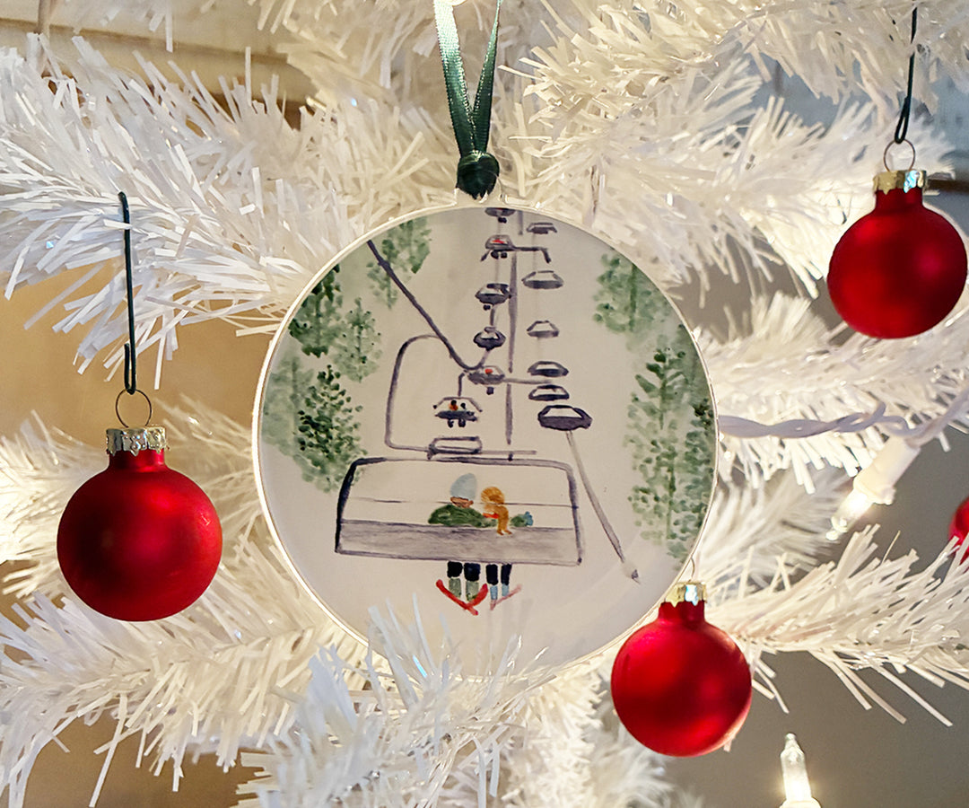 Chairlift Skiers Ornament