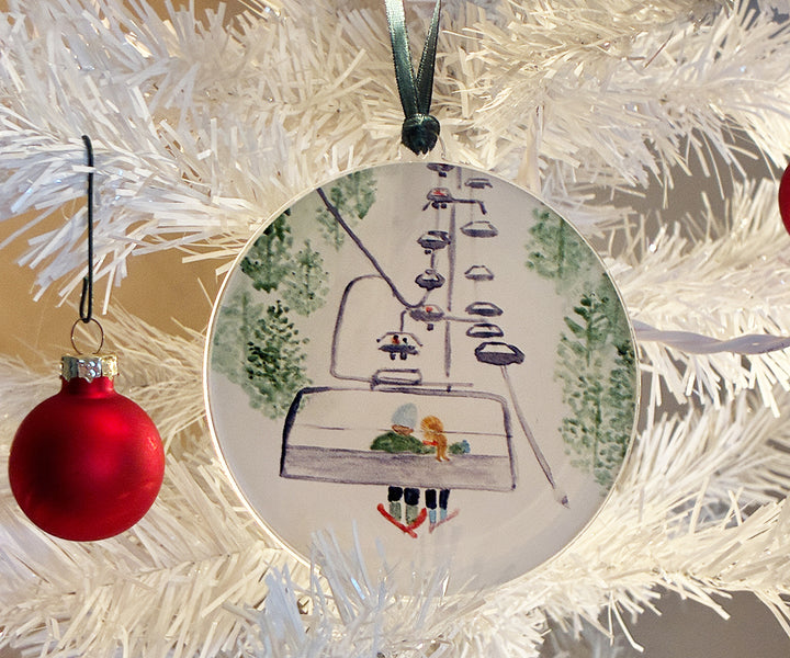 Chairlift Skiers Ornament