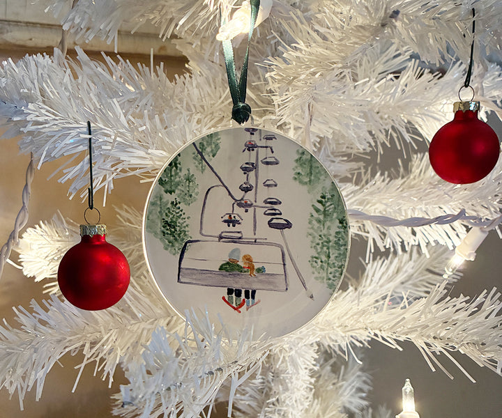 Chairlift Skiers Ornament
