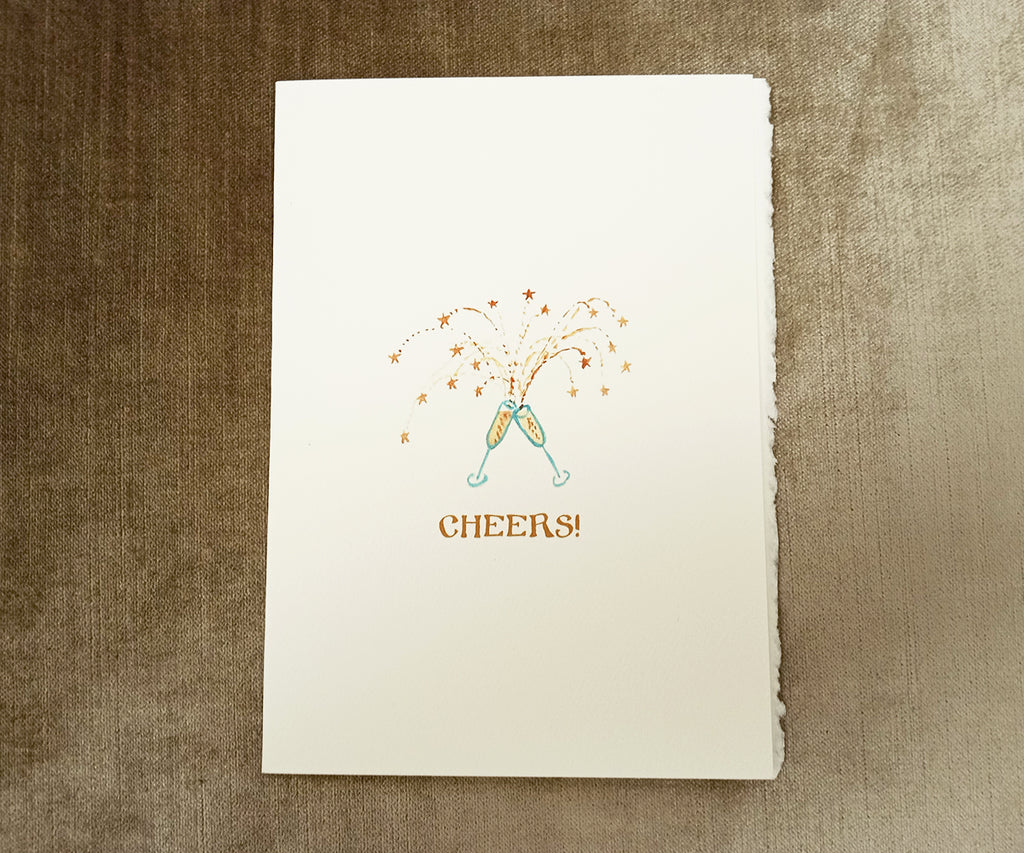 Champagne toast New Year card